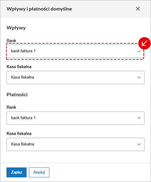 Menu wyboru roku podatkowego